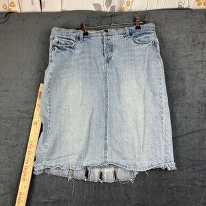 Mossimo Supply Co Distressed Blue Jean Midi Skirt Sz 10 very Y2K
